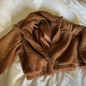 Womens bomber teddy sherpa jacket